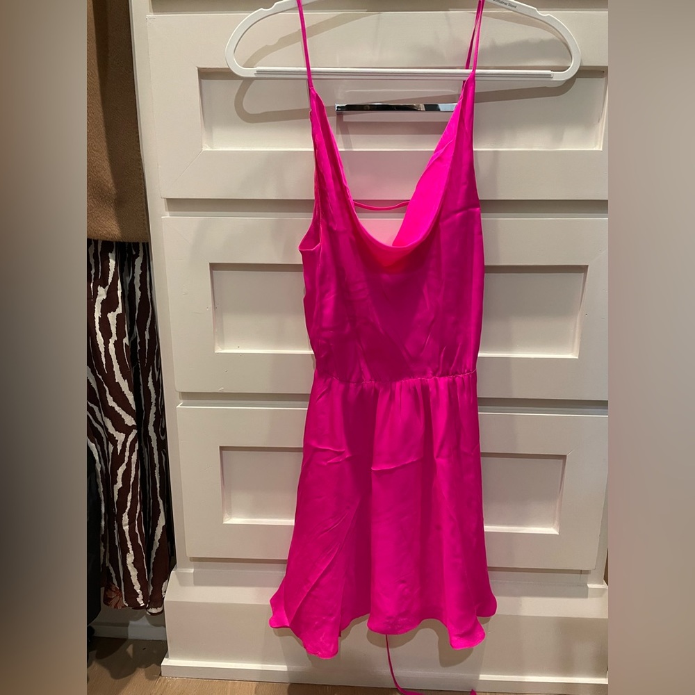 JENNIFER HOPE HOT PINK MINI ROMPER DRESS